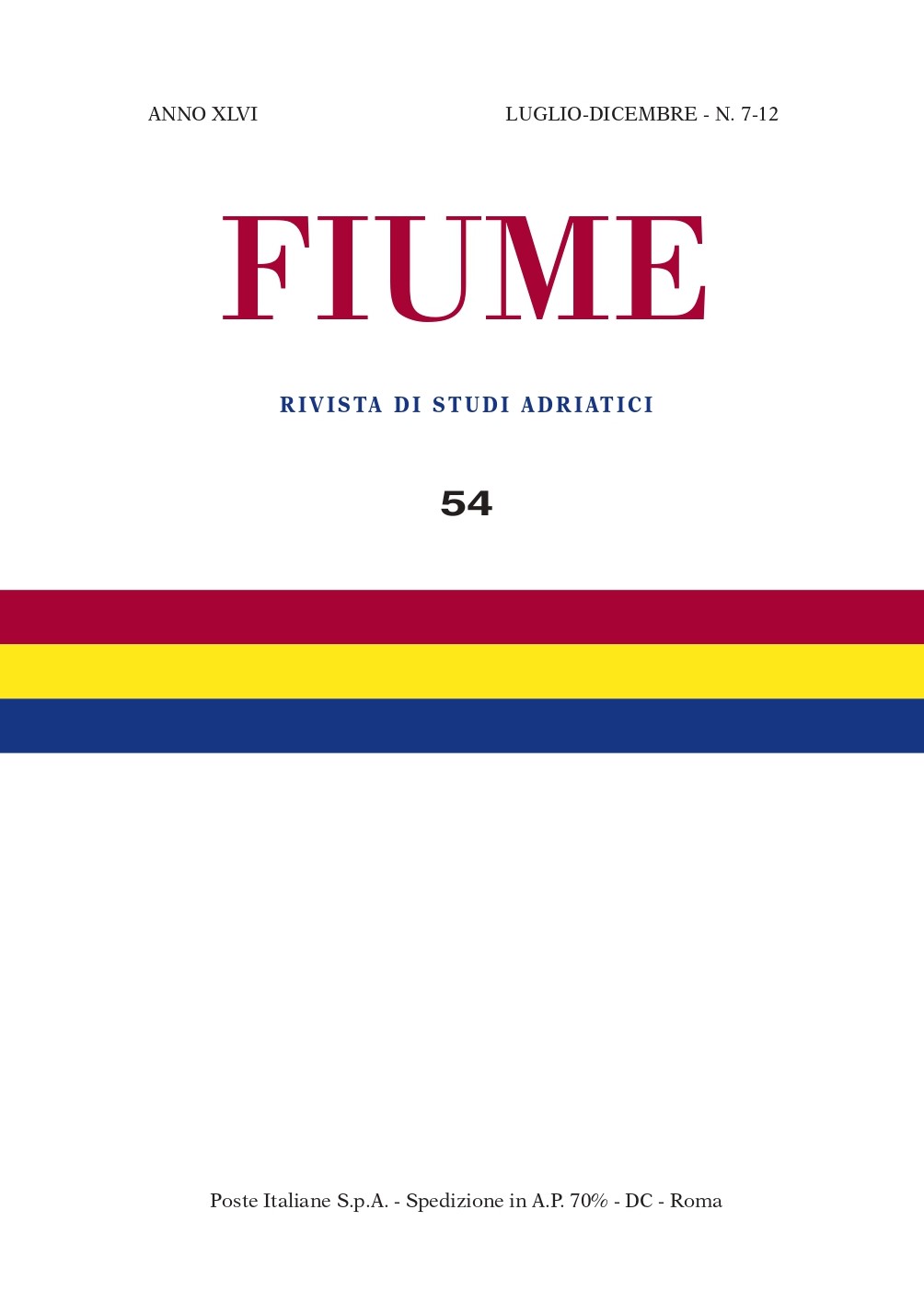 Al momento stai visualizzando Pubblicato l’ultimo numero della Rivista di studi adriatici FIUME